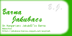 barna jakubacs business card
